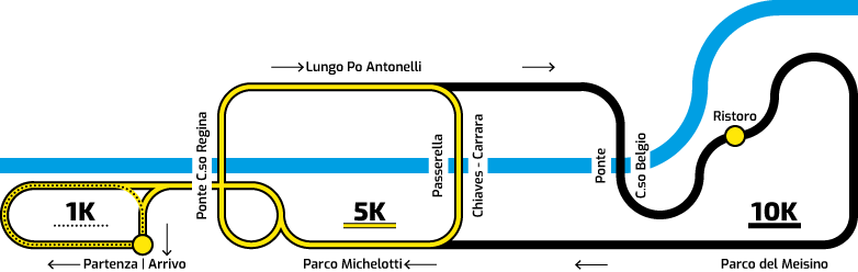 Mappa del percorso ACUS RUN 2026: da Viale Parco Michelotti al Parco del Meisino